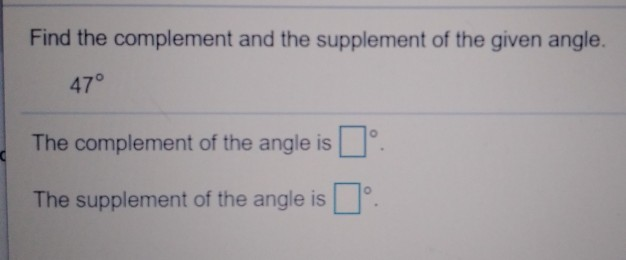 supplement of an angle and complement