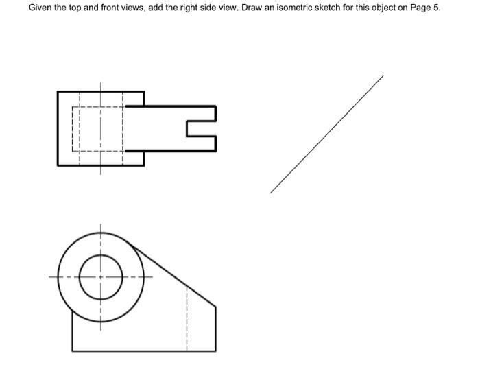 Solved Given the top and front views, add the right side | Chegg.com