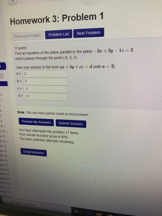 Solved Homework 3: Problem 1 Next Problem Problem List | Chegg.com