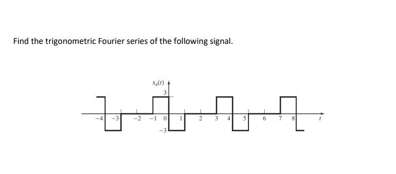 Solved Find the trigonometric Fourier series of the | Chegg.com