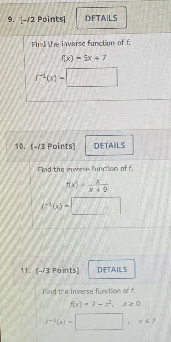 find the inverse function of f(x)=15x-10