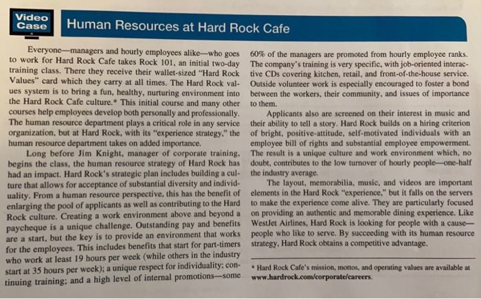 hard rock cafe employee handbook