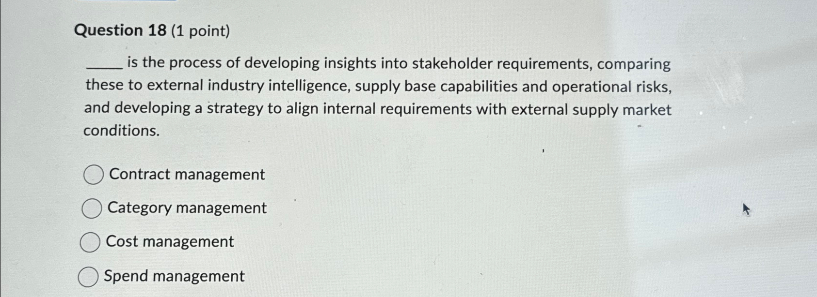 Solved Question 18 (1 ﻿point)is the process of developing | Chegg.com