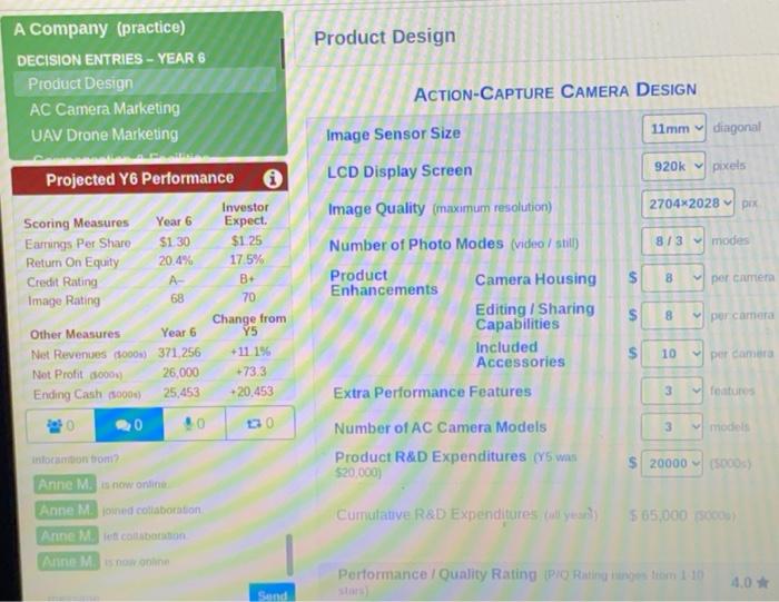 Solved A Company (practice) DECISION ENTRIES - YEAR 6 | Chegg.com