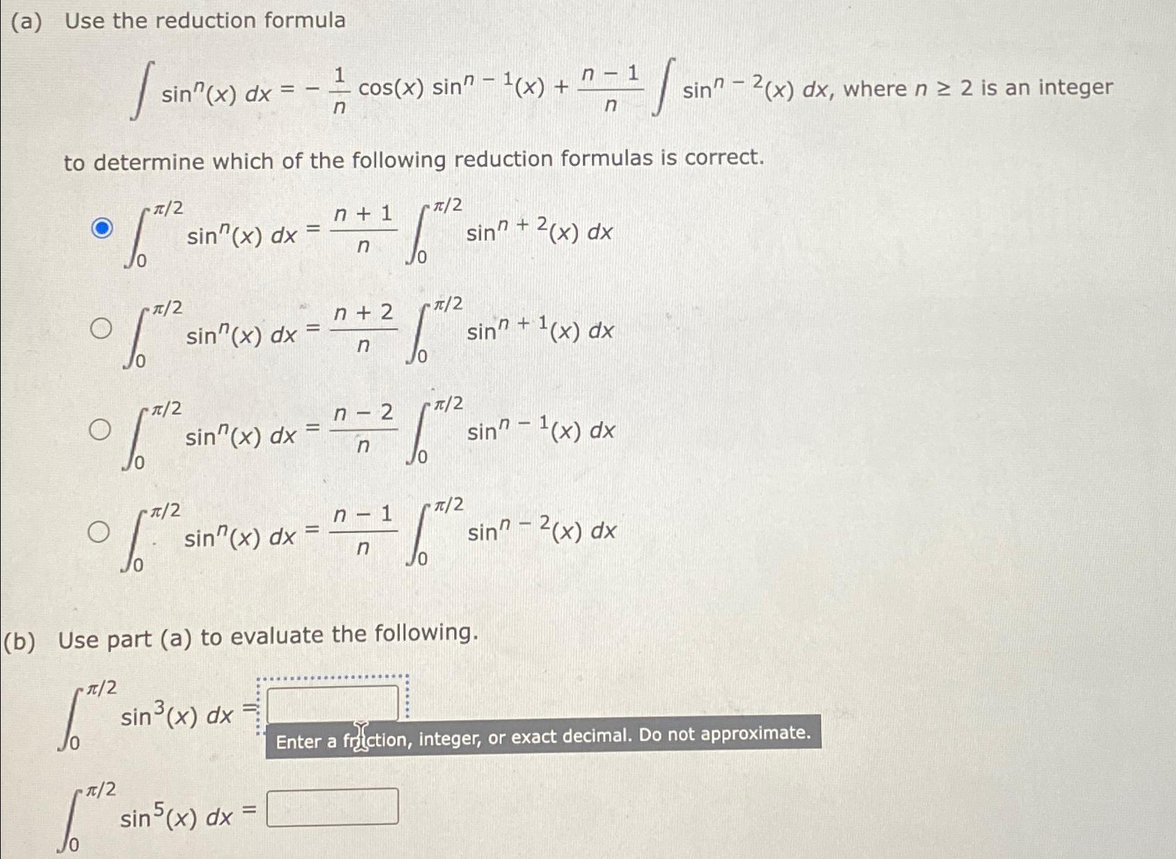 Solved (a) ﻿Use the reduction | Chegg.com