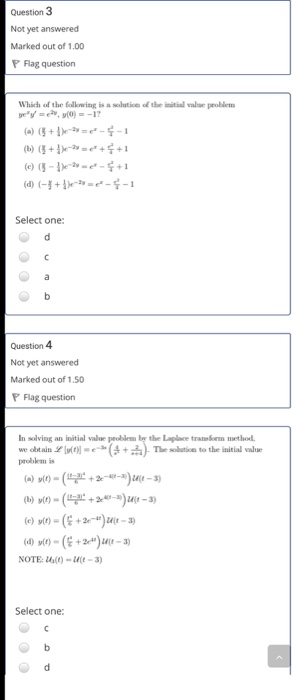 Solved Question 3 Not yet answered Marked out of 1.00 Flag | Chegg.com