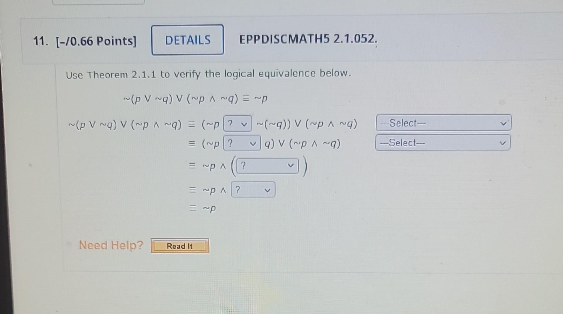 Solved [-/0.66 Points] EPPDISCMATH5 2.1.052. Use Theorem | Chegg.com