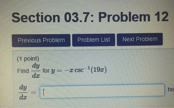 Solved Section 03.7: Problem 9 Previous Problem Problem List | Chegg.com