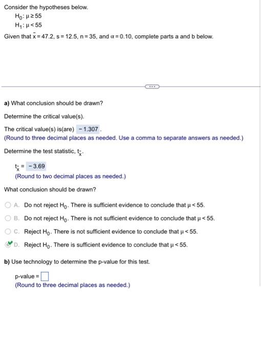 t test p value excel formula