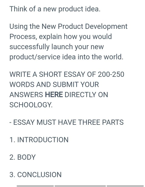Think Of A New Product Idea Using The New Product Chegg Com