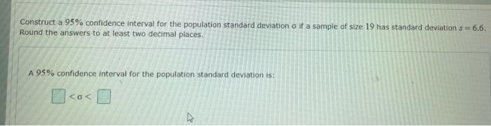 Solved Construct a 95% confidence interval for the | Chegg.com