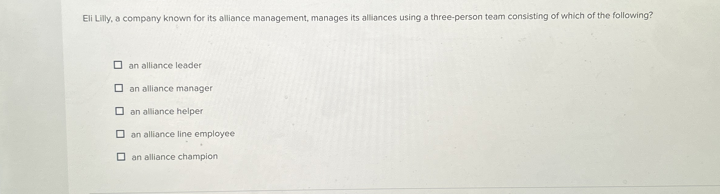 Solved Eli Lilly, a company known for its alliance