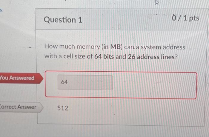 Solved How much memory (in MB) can a system address with a | Chegg.com