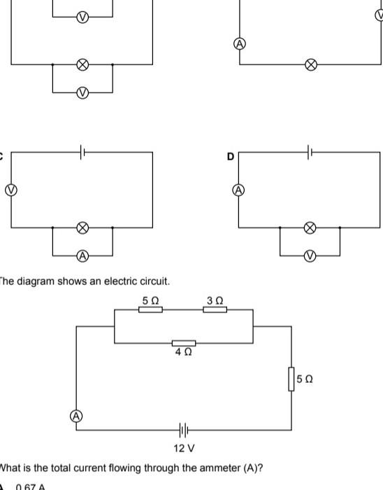 Solved ♡ D The diagram shows an electric circuit. 5Ω 302 4Ω | Chegg.com