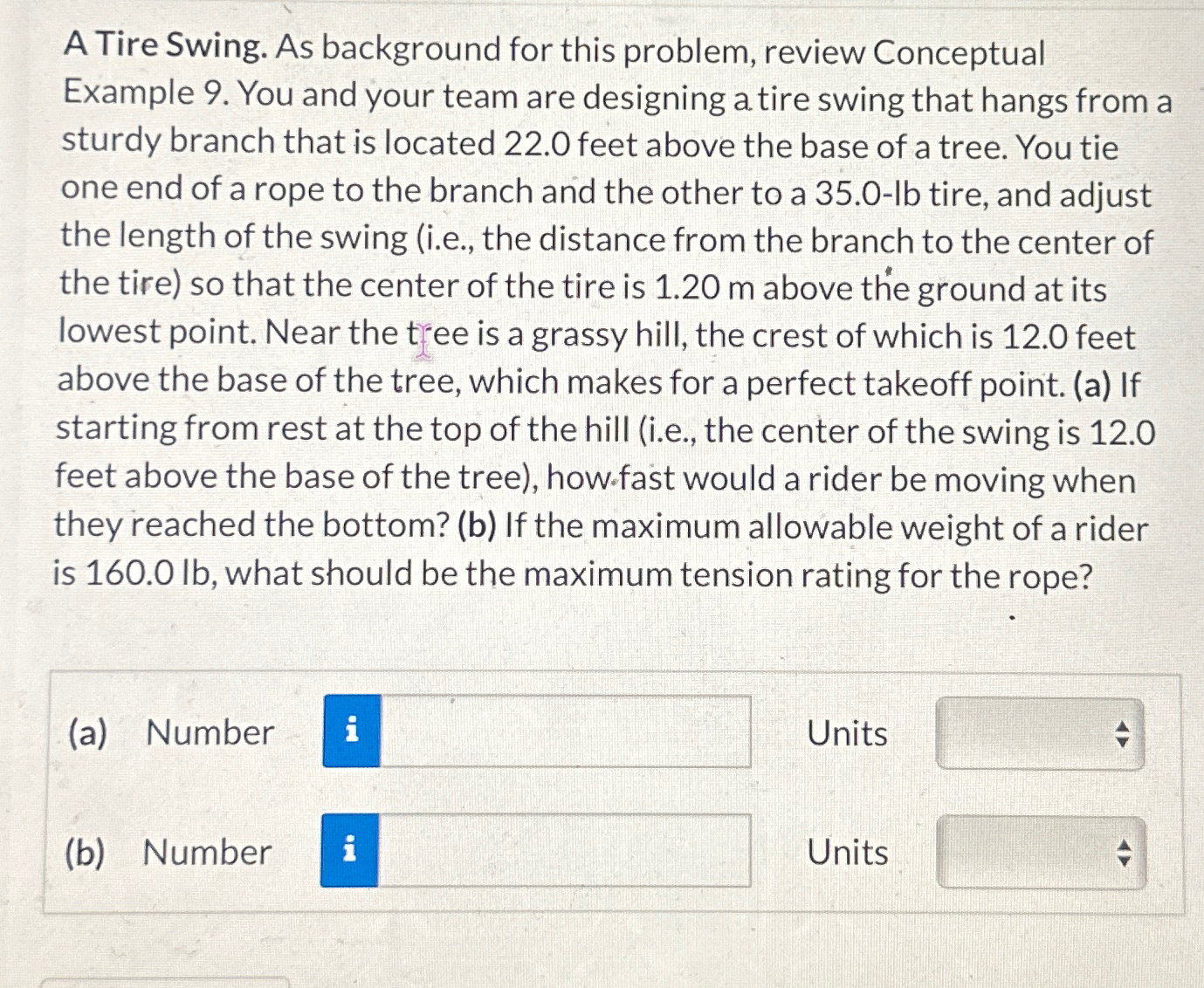 Solved A Tire Swing. As background for this problem, review | Chegg.com