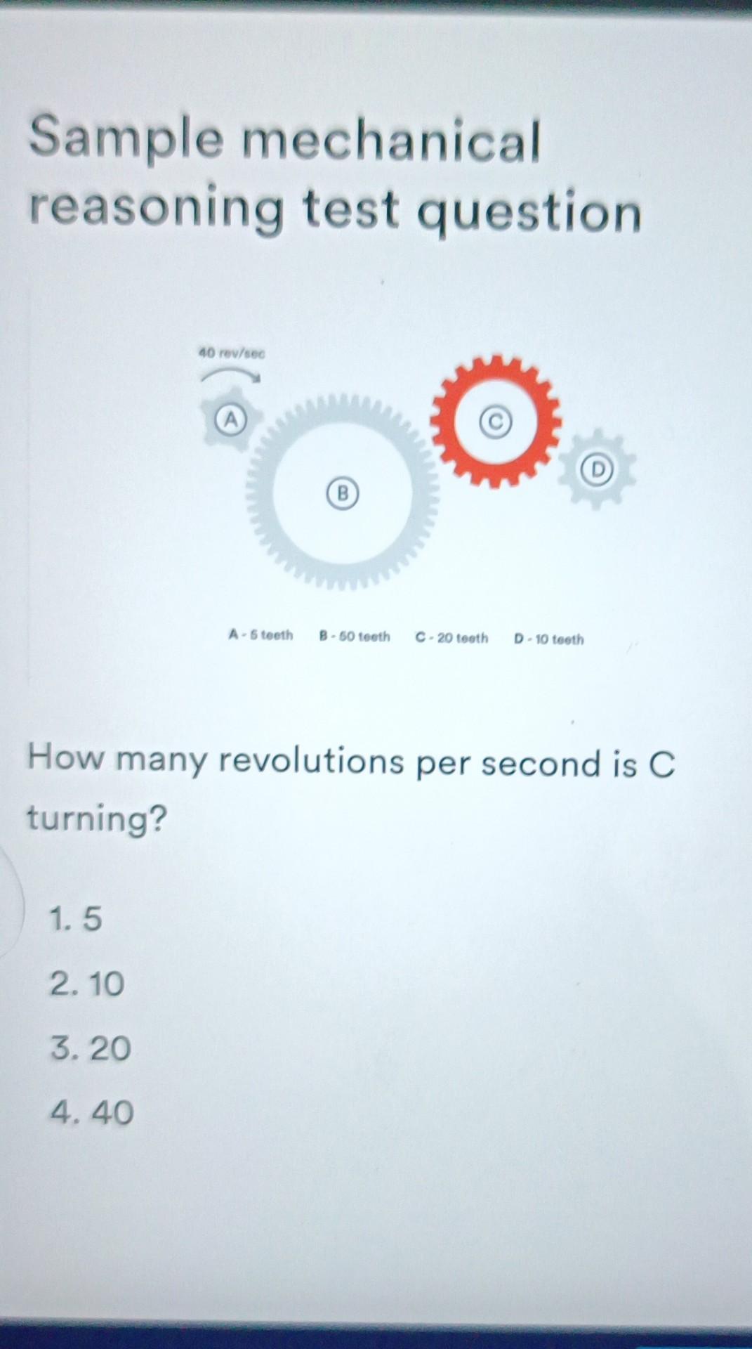 Solved Sample Mechanical Reasoning Test Question How Many | Chegg.com