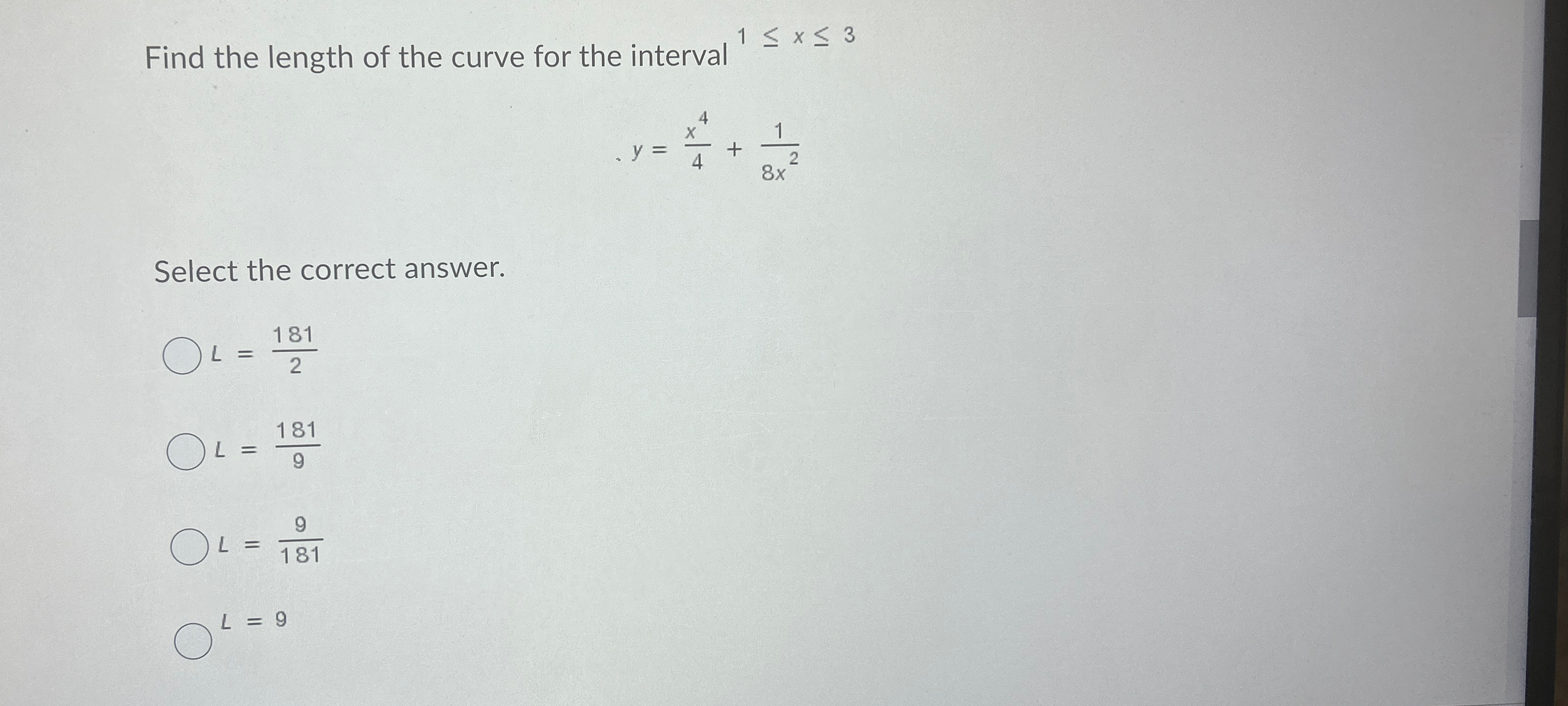 Solved Find the length of the curve for the interval | Chegg.com