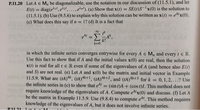 Solved P 11 Let A M Be Diagonalizable Use The Nota Chegg Com