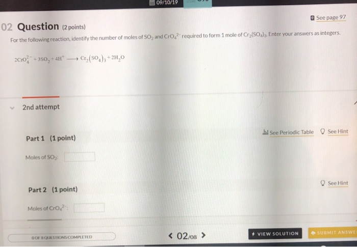 Solved 09/10/19 e See page 97 02 Question (2 points) | Chegg.com