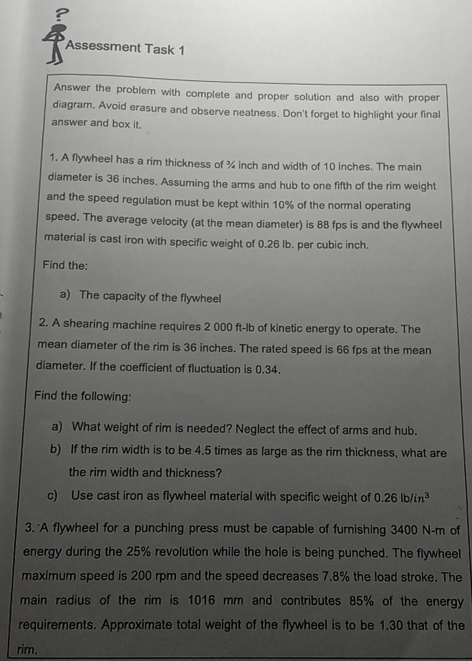 Solved ? Assessment Task 1 Answer the problem with complete 