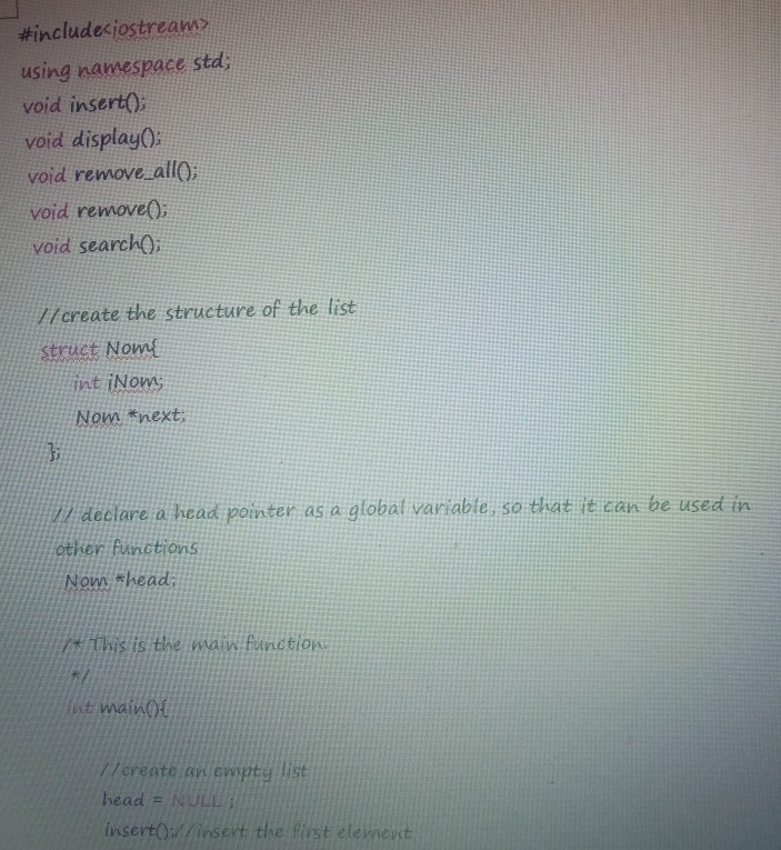 Solved 1. Please modify the linked list program provided to | Chegg.com