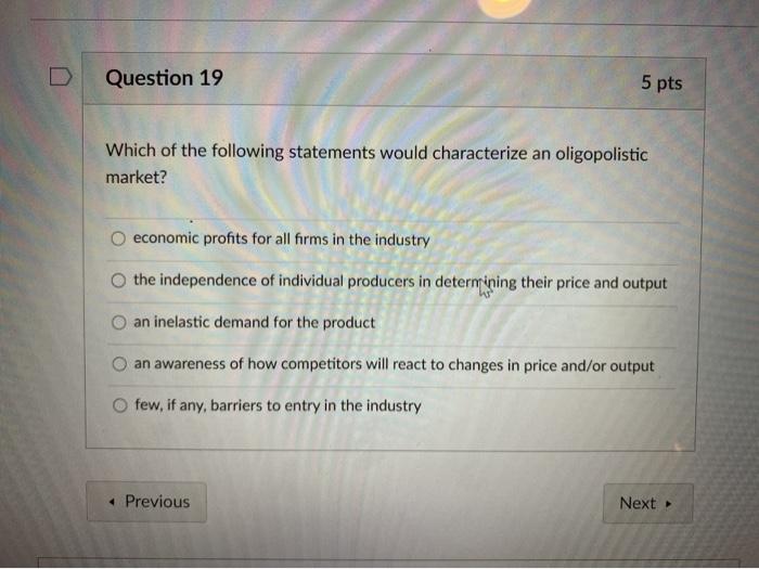Solved Question 19 5 pts Which of the following statements | Chegg.com