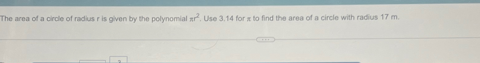 Solved The area of a circle of radius r ﻿is given by the | Chegg.com