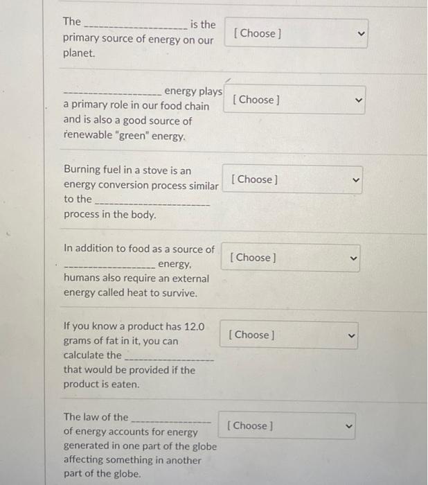 the primary source of energy in a food chain is
