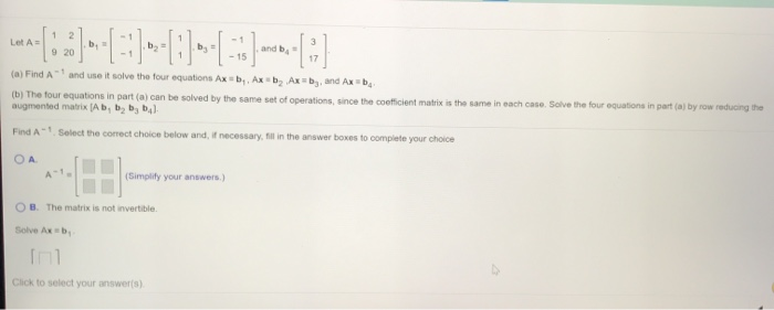 Solved 1 2 Lot A= B B, 3 9 20 By And B, 15 (a) Find A And | Chegg.com