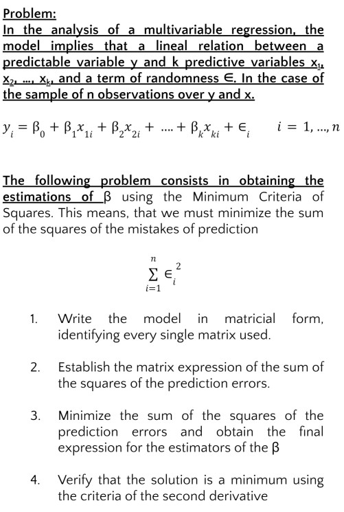 Solved Problem: In the analysis of a multivariable | Chegg.com