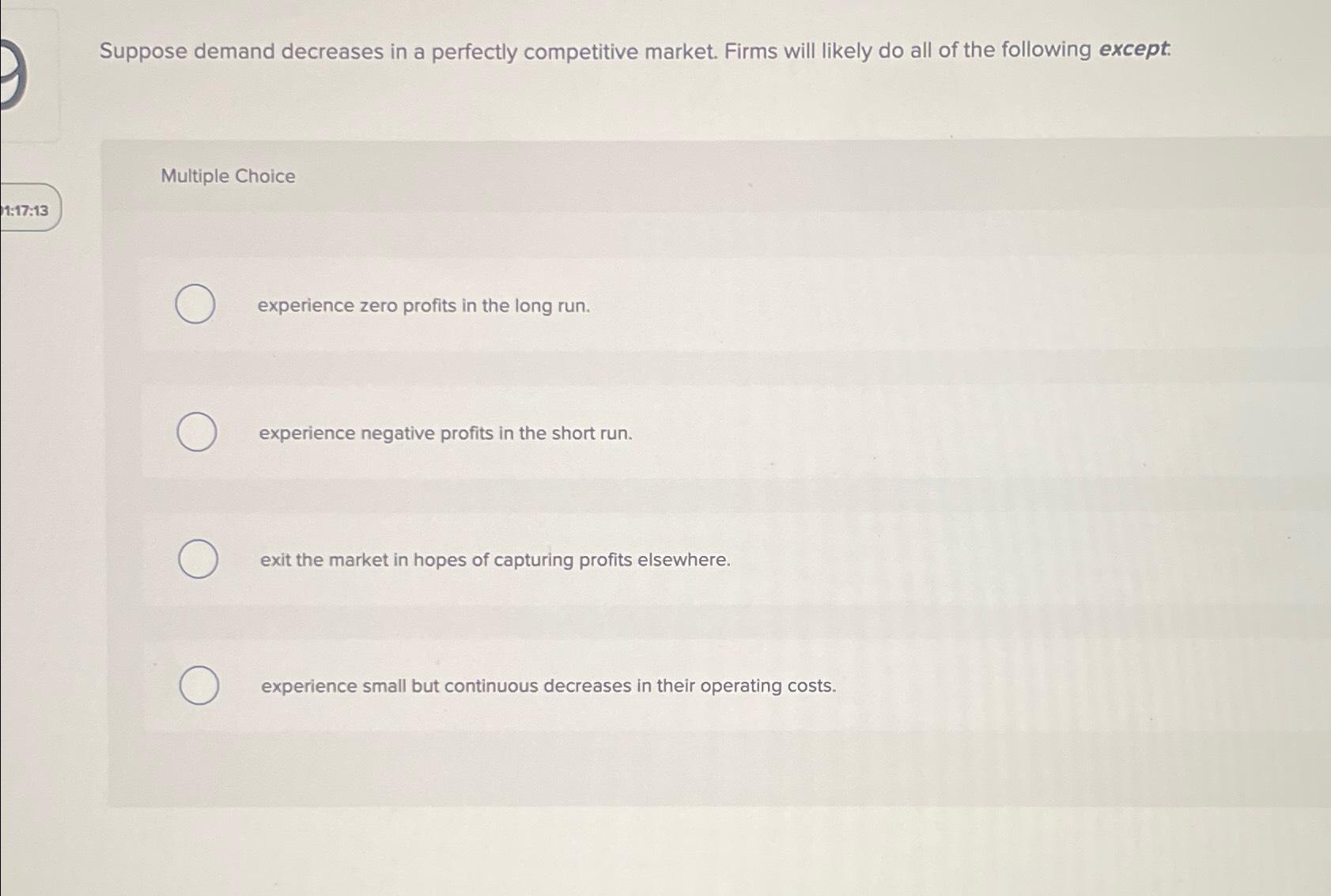Solved Suppose demand decreases in a perfectly competitive | Chegg.com