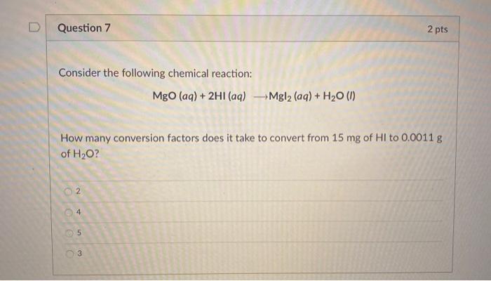 Solved Question 5 1 pts Consider the following balanced | Chegg.com