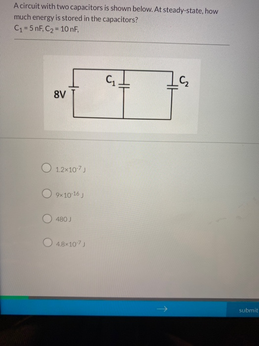 Solved A Circuit With Two Capacitors Is Shown Below. At | Chegg.com