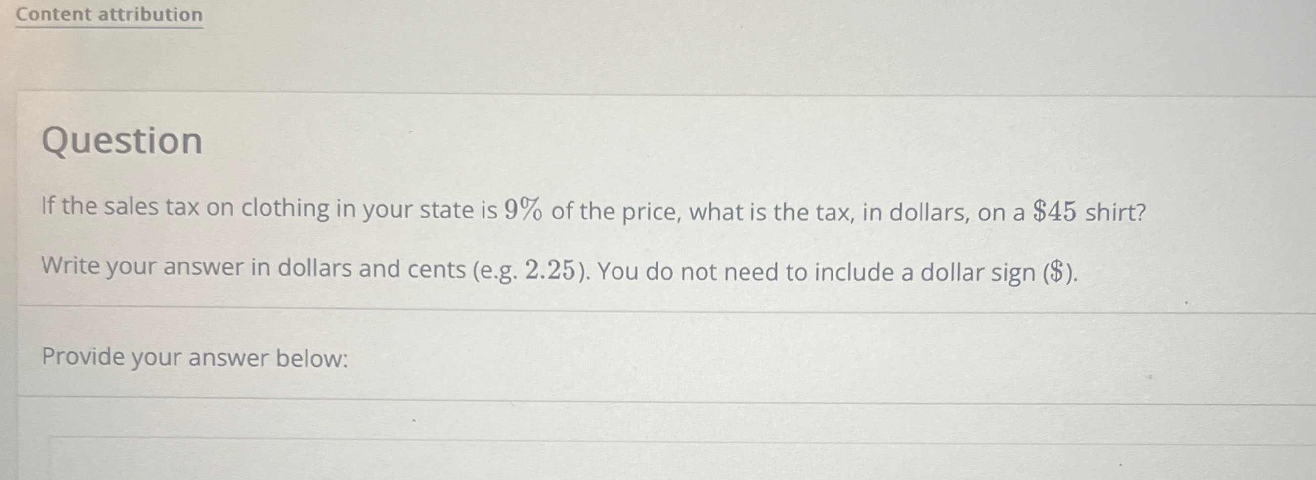 Solved Content attributionQuestionIf the sales tax on