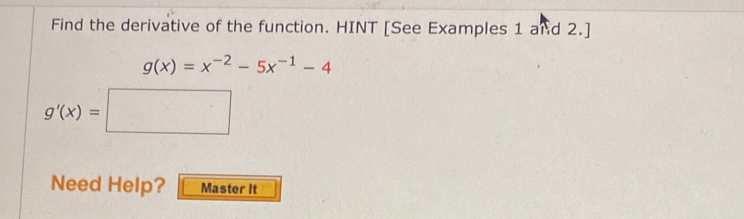 Solved Find The Derivative Of The Function. HINT [See | Chegg.com