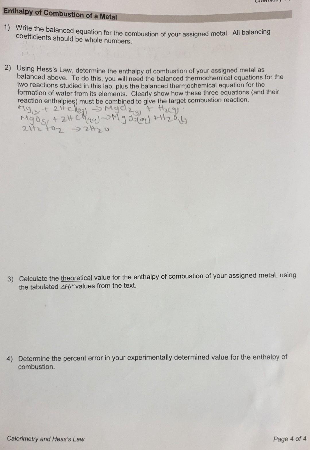Solved Name Lab Section Lab Partner Lab Report