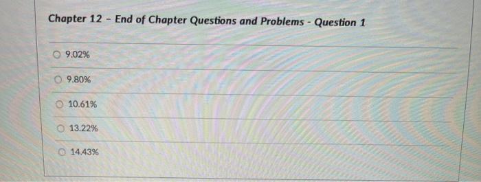 Solved Chapter 12 End of Chapter Questions and Problems - | Chegg.com