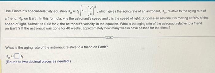 Solved Use Einstein's Special-relativity Equation | Chegg.com