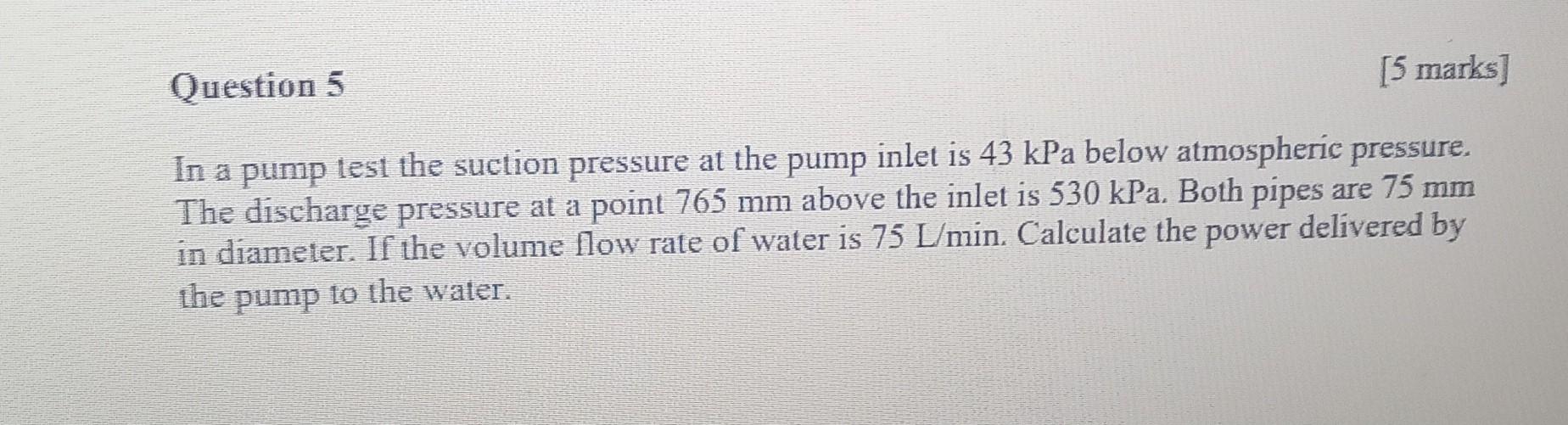 How To Calculate Suction Pressure Of Pump