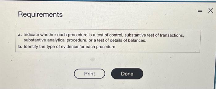 Solved options: substantive analytical procedure, | Chegg.com