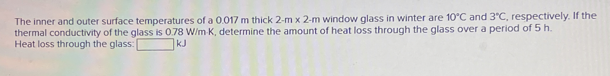 Solved The inner and outer surface temperatures of a 0.017 | Chegg.com