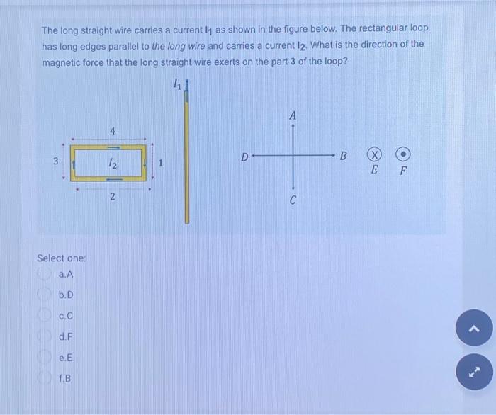 Solved The long straight wire carries a current 1₁ as shown | Chegg.com