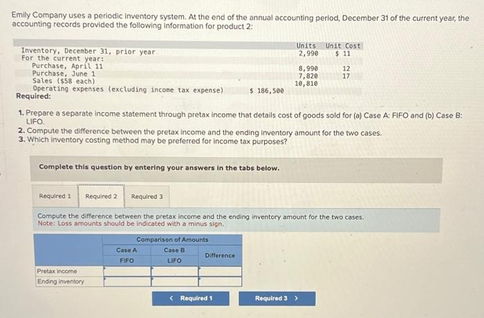 Solved Emily Company uses a periodic inventory system. At | Chegg.com