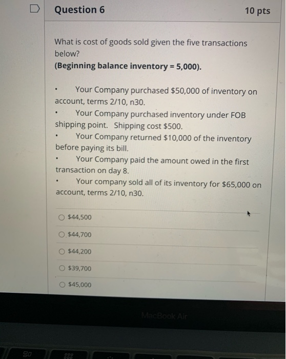 Solved Question 1 10 Pts Your Company Purchased Two