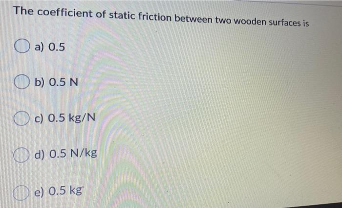 Solved The coefficient of static friction between two wooden | Chegg.com