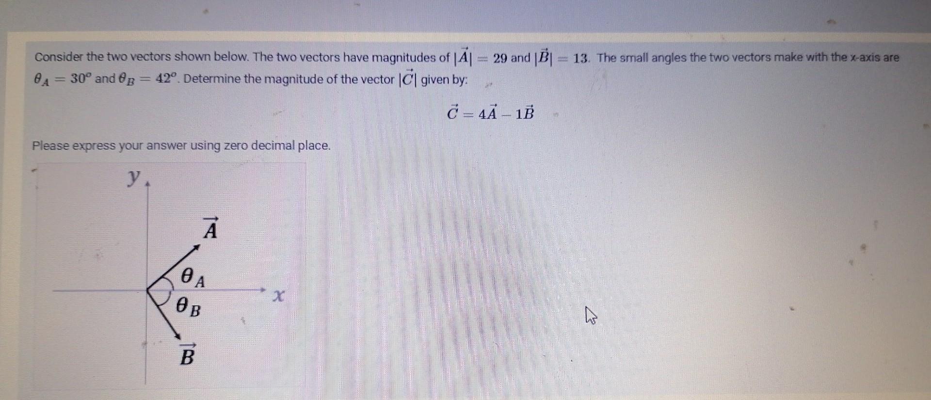 Solved Consider The Two Vectors Shown Below. The Two Vectors | Chegg.com