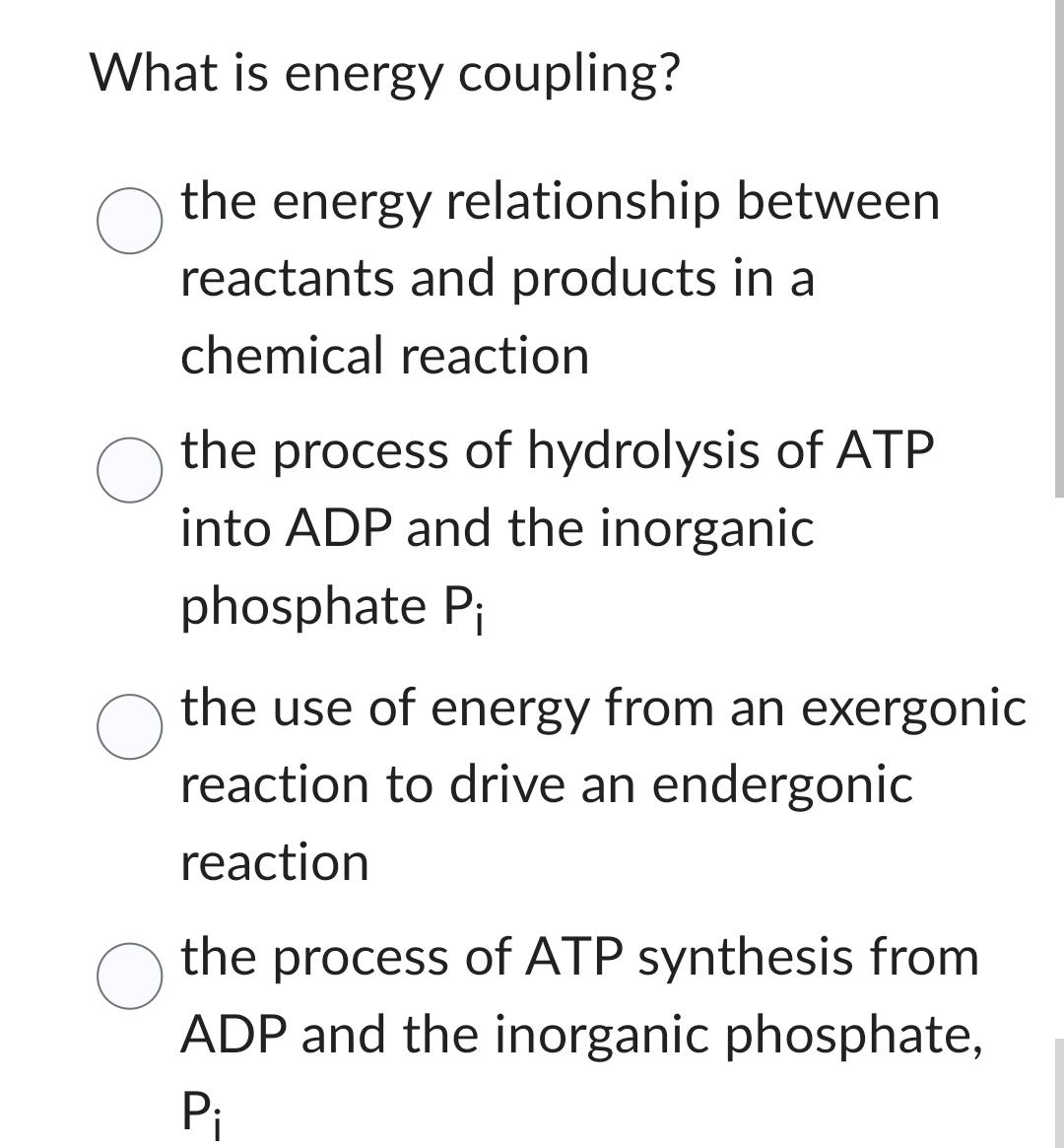 Solved What is energy coupling?the energy relationship