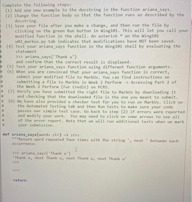 Solved Complete the following steps: (1) Add one new example | Chegg.com