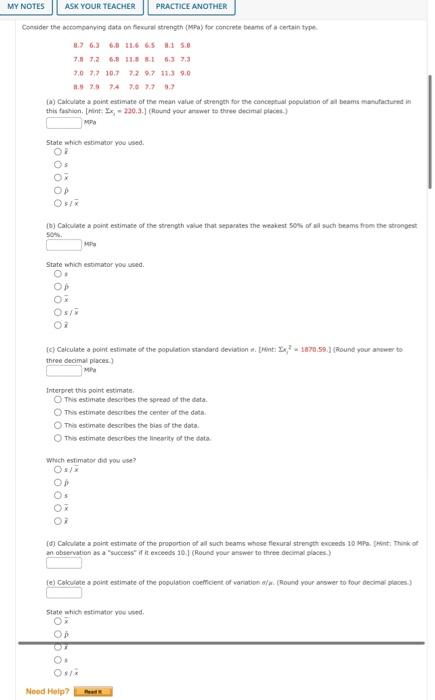 Solved Consider the accompanying data on ferual strength for | Chegg.com