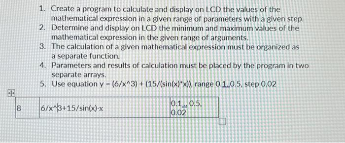 Solved 1. Create a program to calculate and display on LCD | Chegg.com